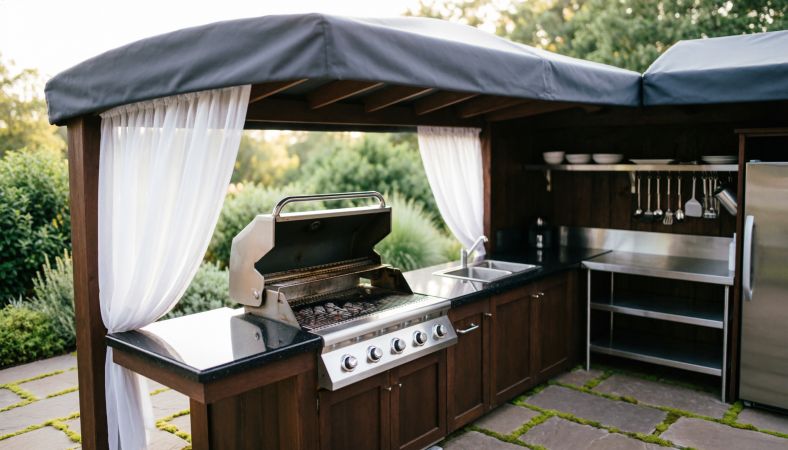 Нужен ли навес над гриль-кухней?